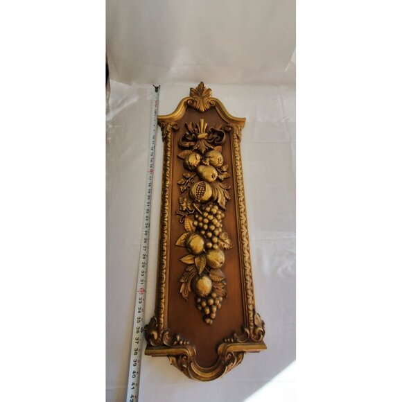 Vintage Mid Century 1974 Syroco Grapes Pomegranates Wall Plaque Large 41'' - Picture 7 of 10